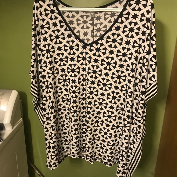 Women’s silky poncho blouse - Picture 1 of 2